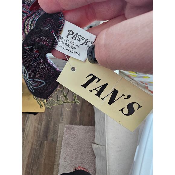 NWT Tan's Multicolored Pashmina Kimono Body Wrap Scarf One Size - Picture 3 of 7